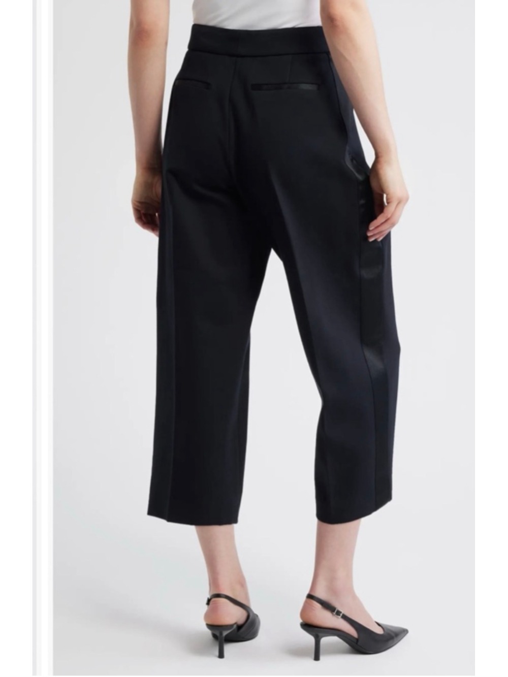 Women's SPANX Ponte Knit Pleated Tuxedo Pants in Black Medium